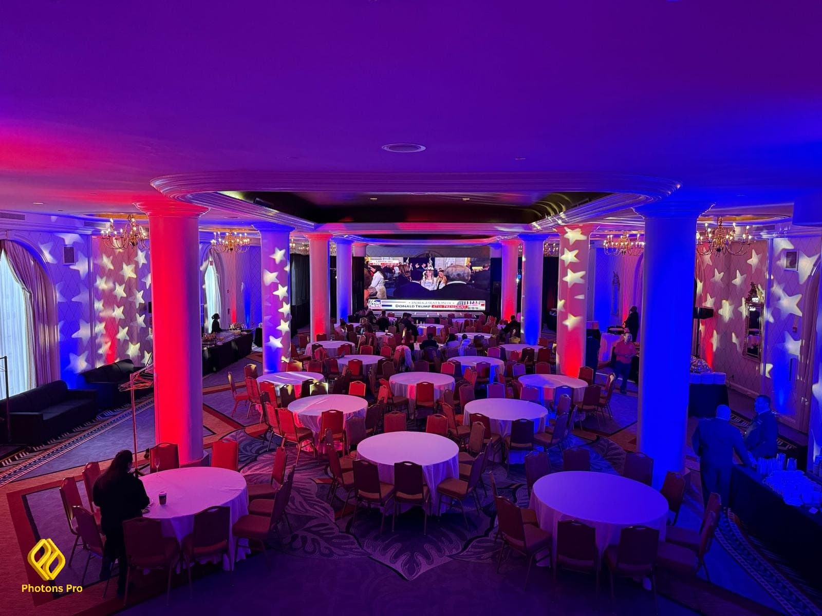 Professional event lighting design for corporate events, conferences and galas in Queens.